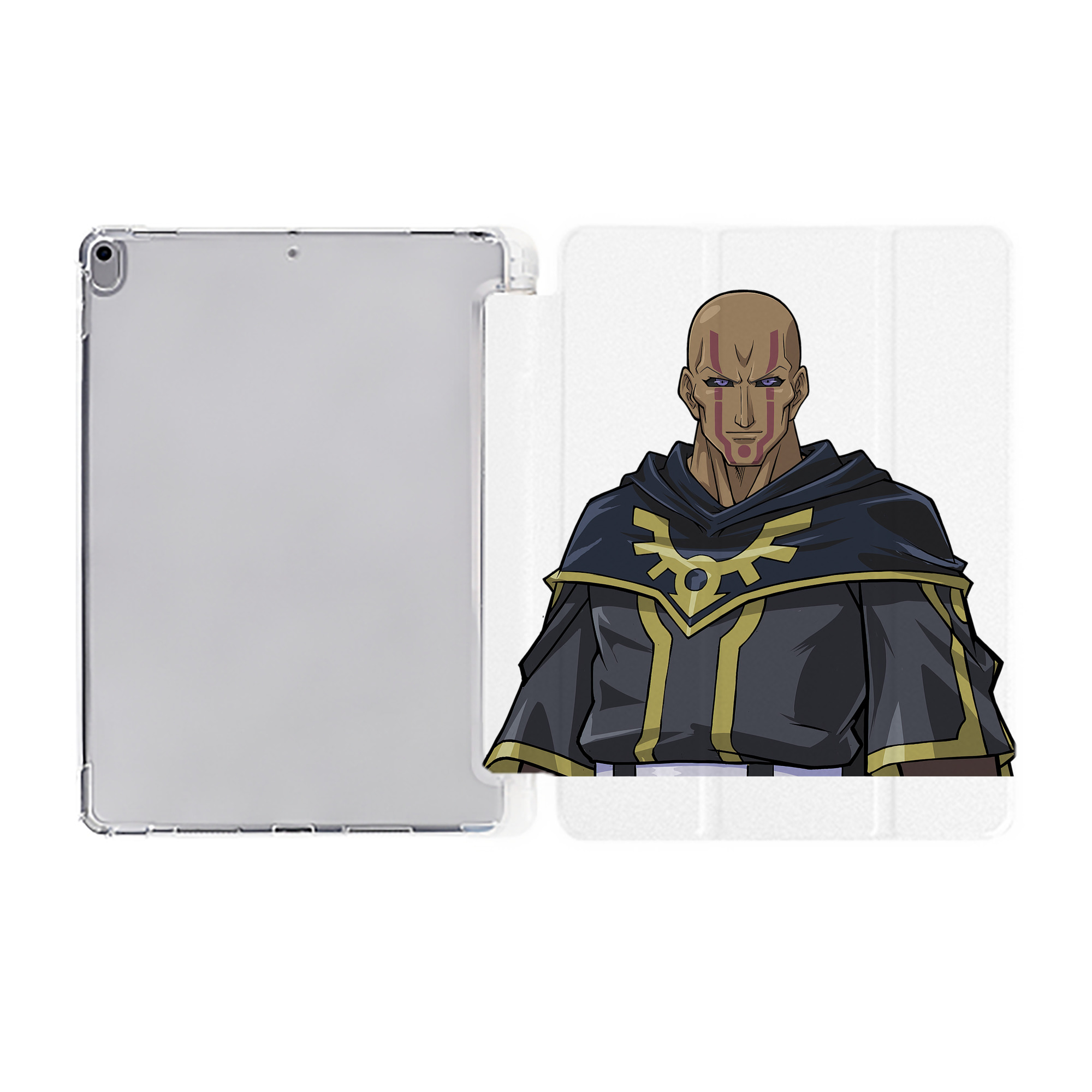 （画像用） 遊☆戯☆王 Yu-Gi-Oh! IPad ケース ペン収納付き 三つ折りスタンド PUレザー×シリコン 対応機種9.5/10.5/10.9インチ